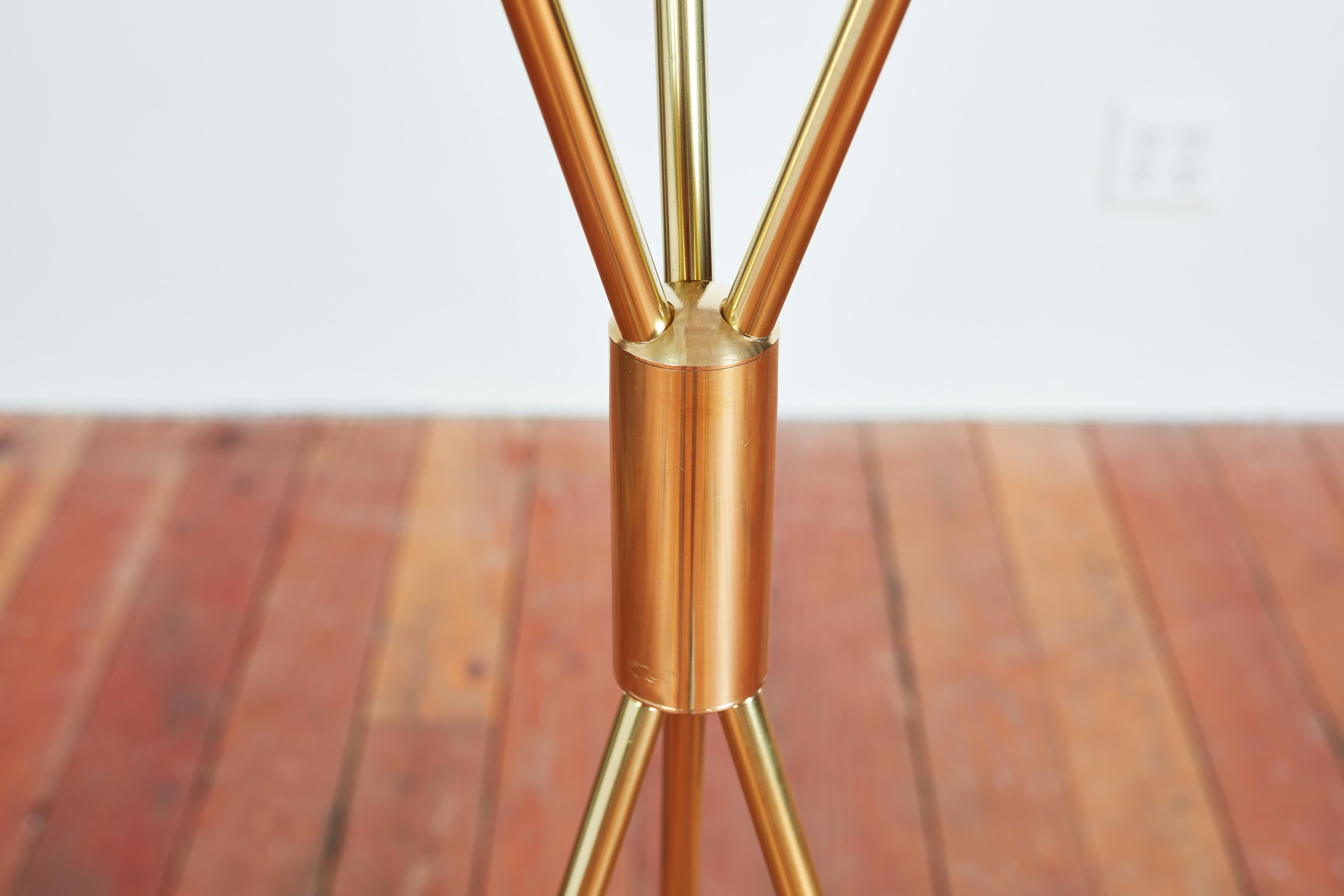 Three-Light Tripod Stilnovo Style Floor Lamp For Sale 3