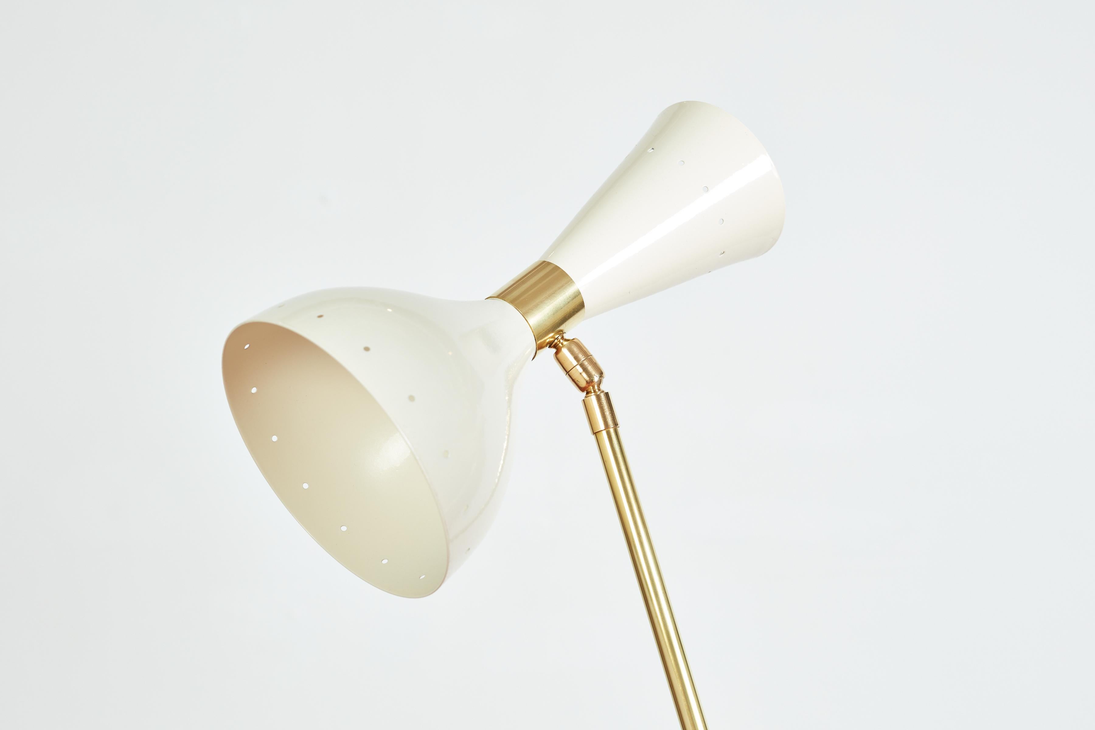 Three-Light Tripod Stilnovo Style Floor Lamp For Sale 2