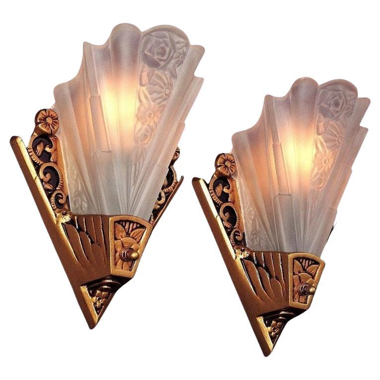 Eight Lightolier Art Deco Bungalow Wall Sconces Priced Each For Sale