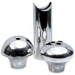 Three Lino Sabattini Silver Plate Vases for Sabattini, 1968-1980