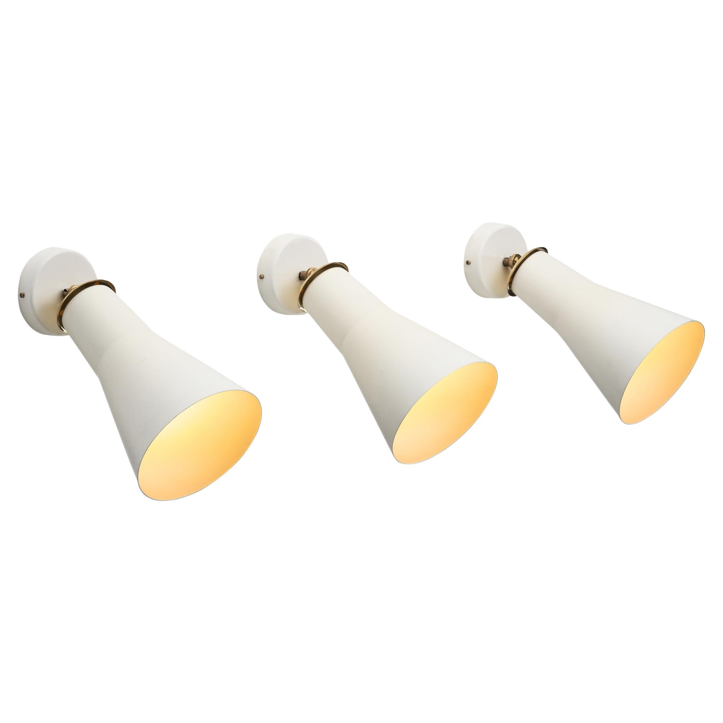 Three Lisa Johansson-Pape "13-005" Wall Lights for Stockmann Orno, Finland 1950s