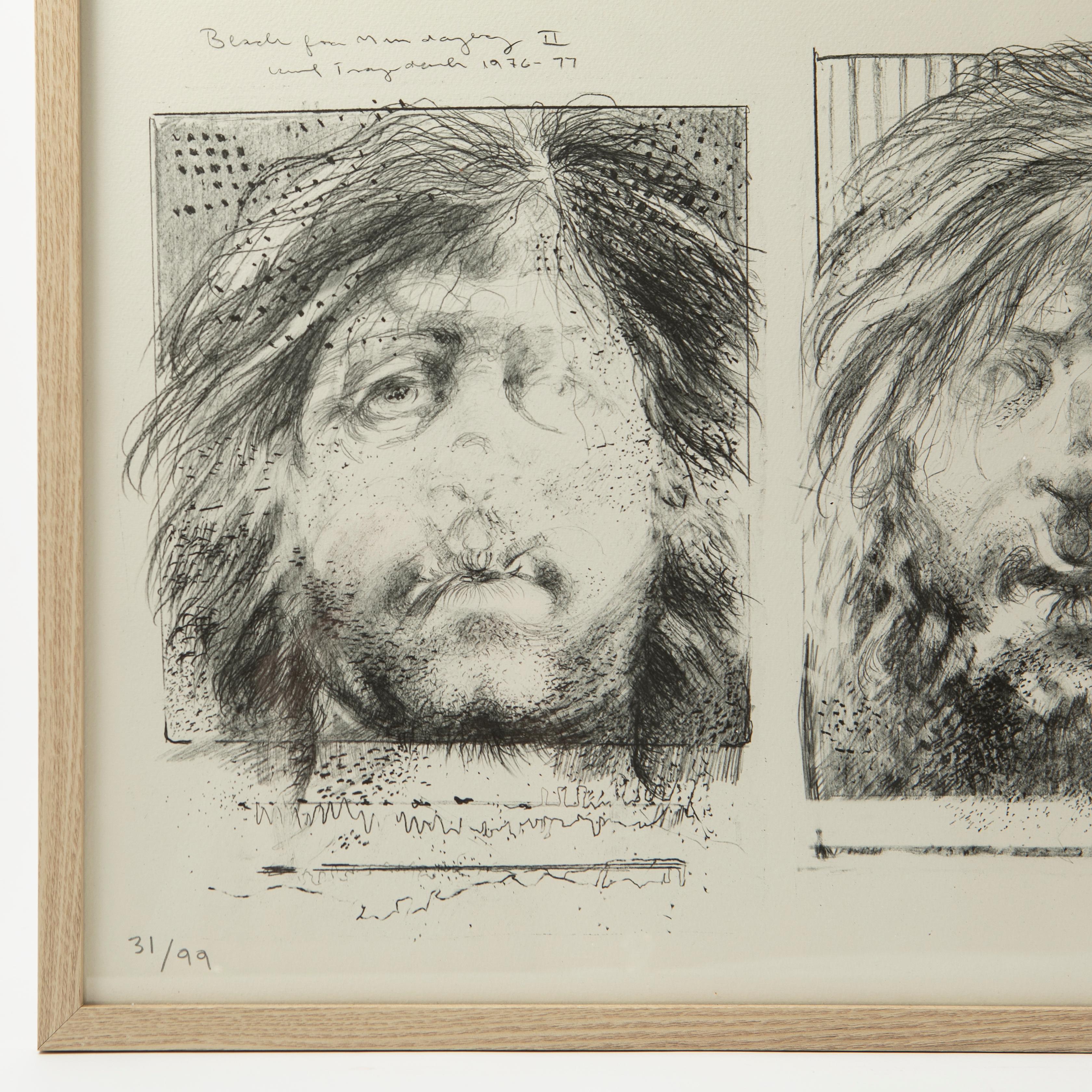 Glass Three Lithographs by Kurt Trampedach For Sale