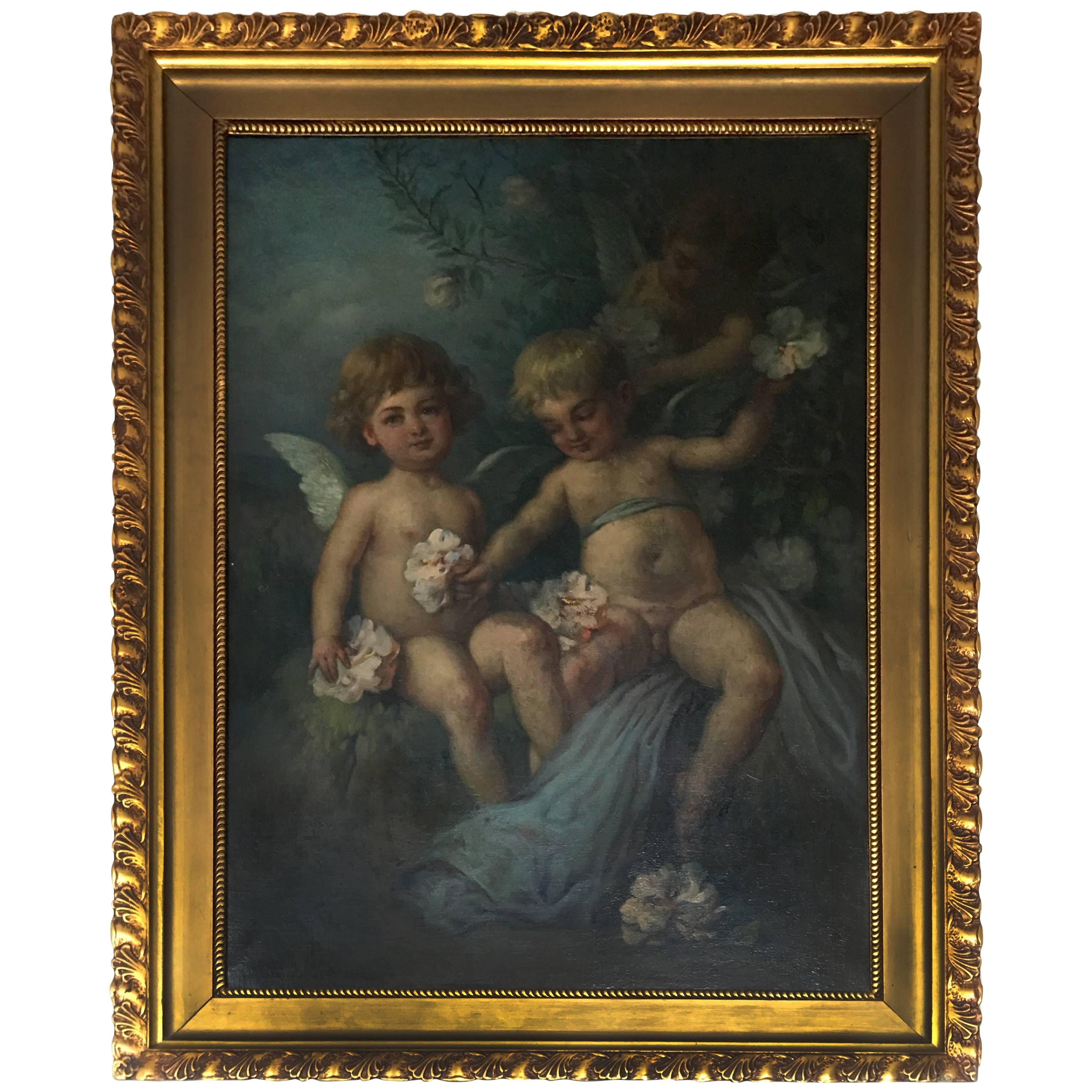 Three Little Angels by Krupka Ferenc, Budapest, 1911 For Sale