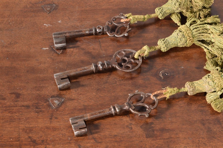 Three Locks Chest 'with Secret Drawer' Walnut, Iron, Spain, 17th Century For Sale 1