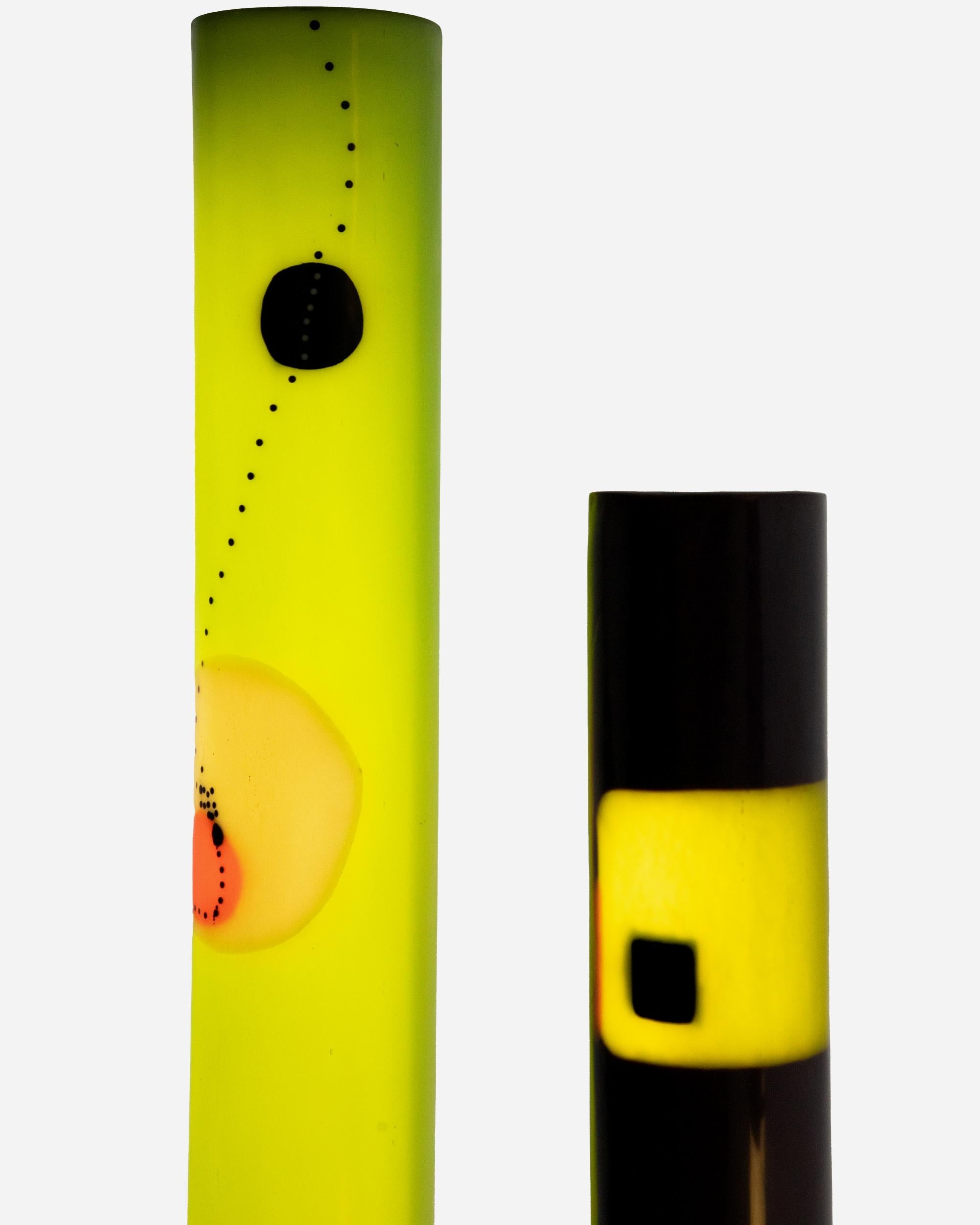 Français Trois colonnes lumineuses en résine de Pauline Couble, France, circa 2012. en vente