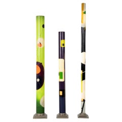 Three luminous resin columns by Pauline Couble, France, circa 2012