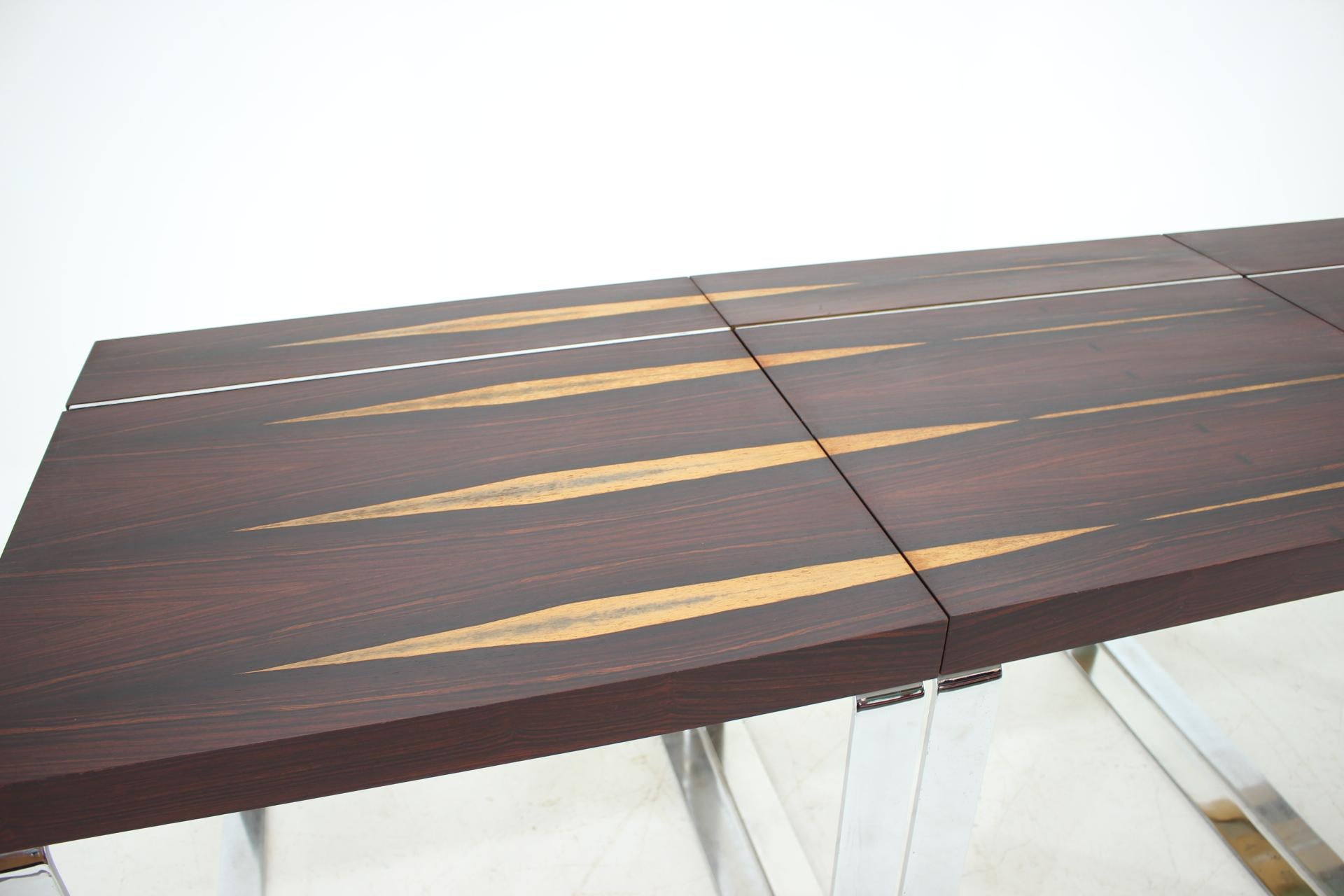 Steel Three Luxurious Rosewood Dining/Office Tables by Ladislav Vrátník, 1970s For Sale