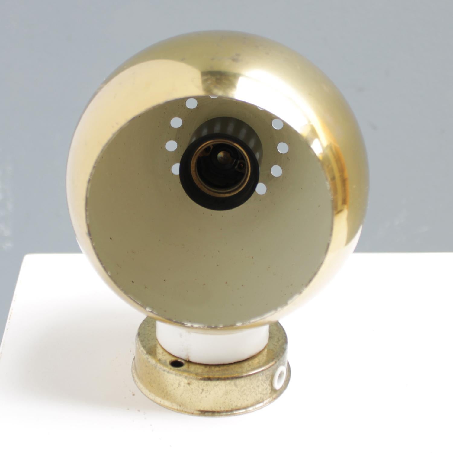 Three Magnetic Brass Ball Lights by Reggiani 8