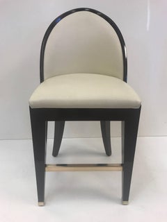 Three Mahogany Modern Bar Stools