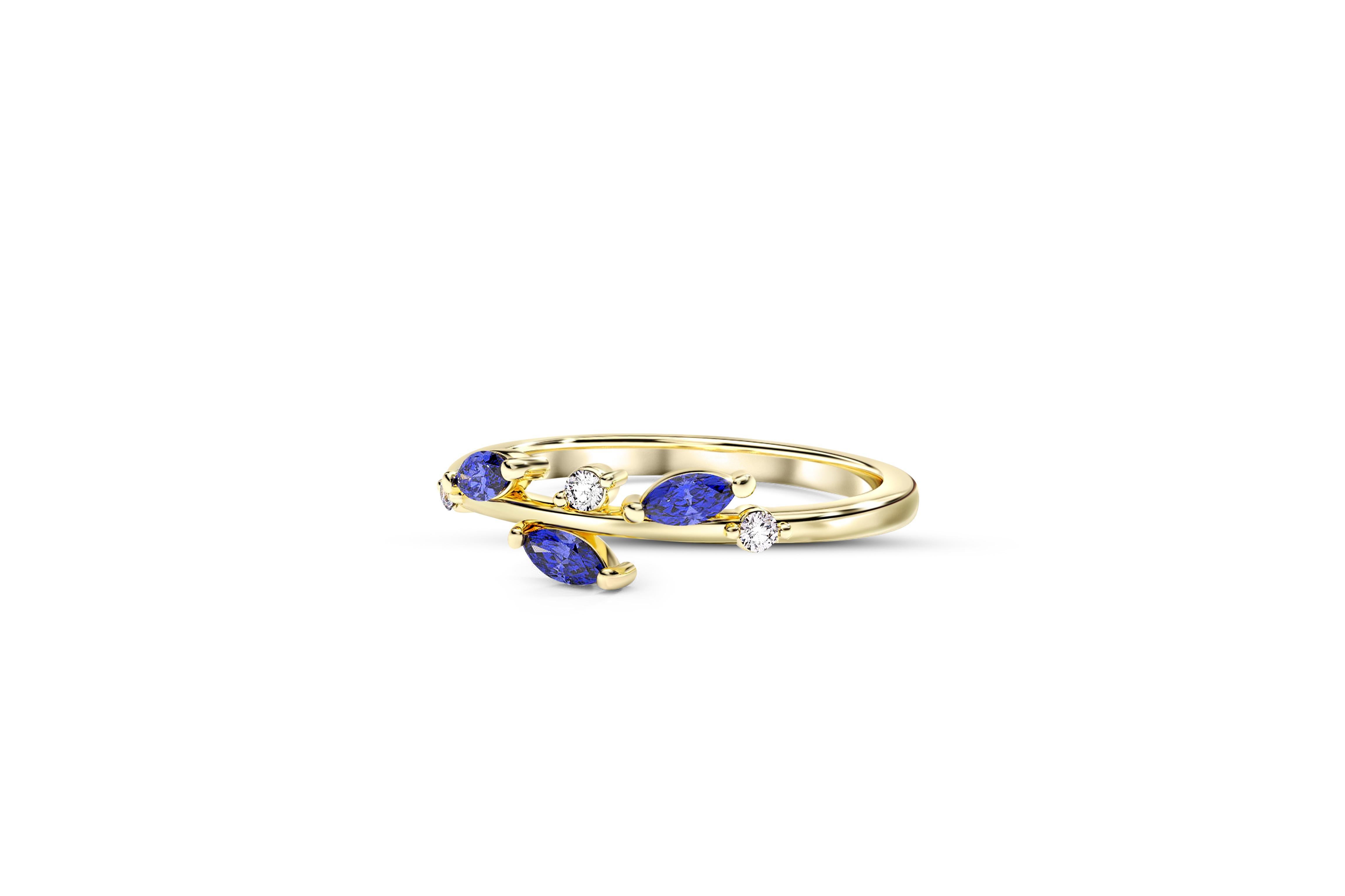 in vendita:  Anello con fascia nuziale a tre marquise in oro 14k 3