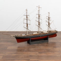 Three Mast Sailboat Model, Denmark circa 1920