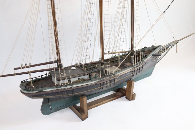 ThreeMasted Folk Art Ship Model For Sale at 1stDibs