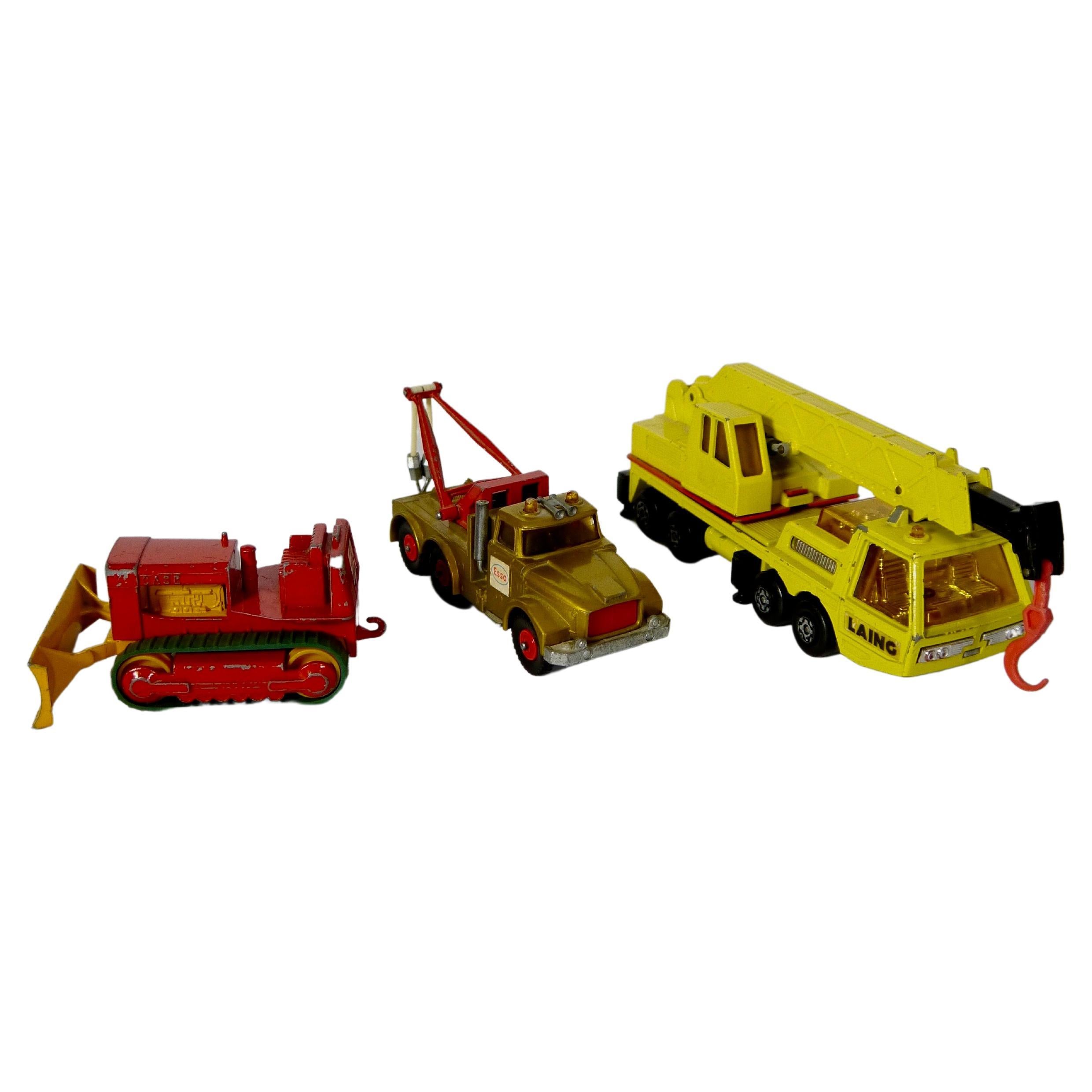 Three Matchbox Toy Construction Machines by Lesney, England, 1960-70s For Sale