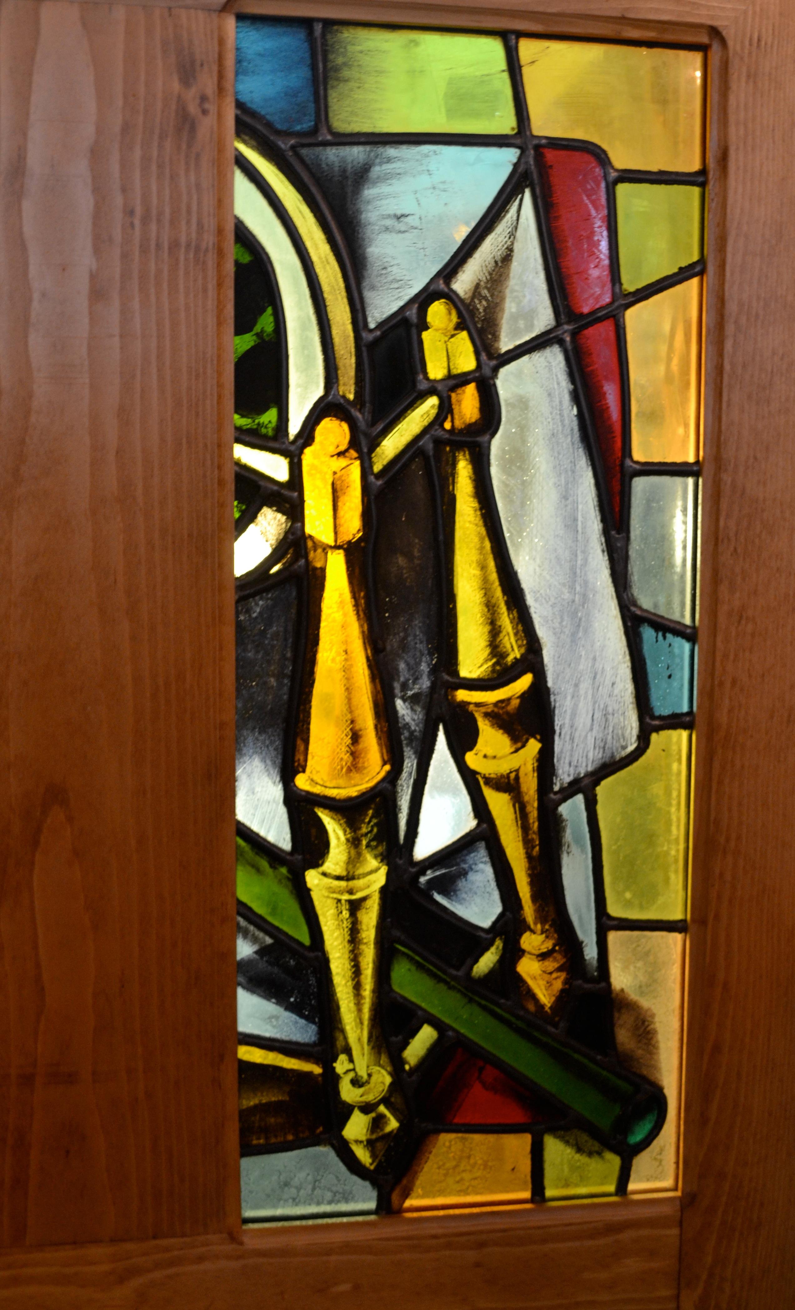 Three Matching Mid-Century Modern '1955' Stained Glass Windows by Max Ingrand 6