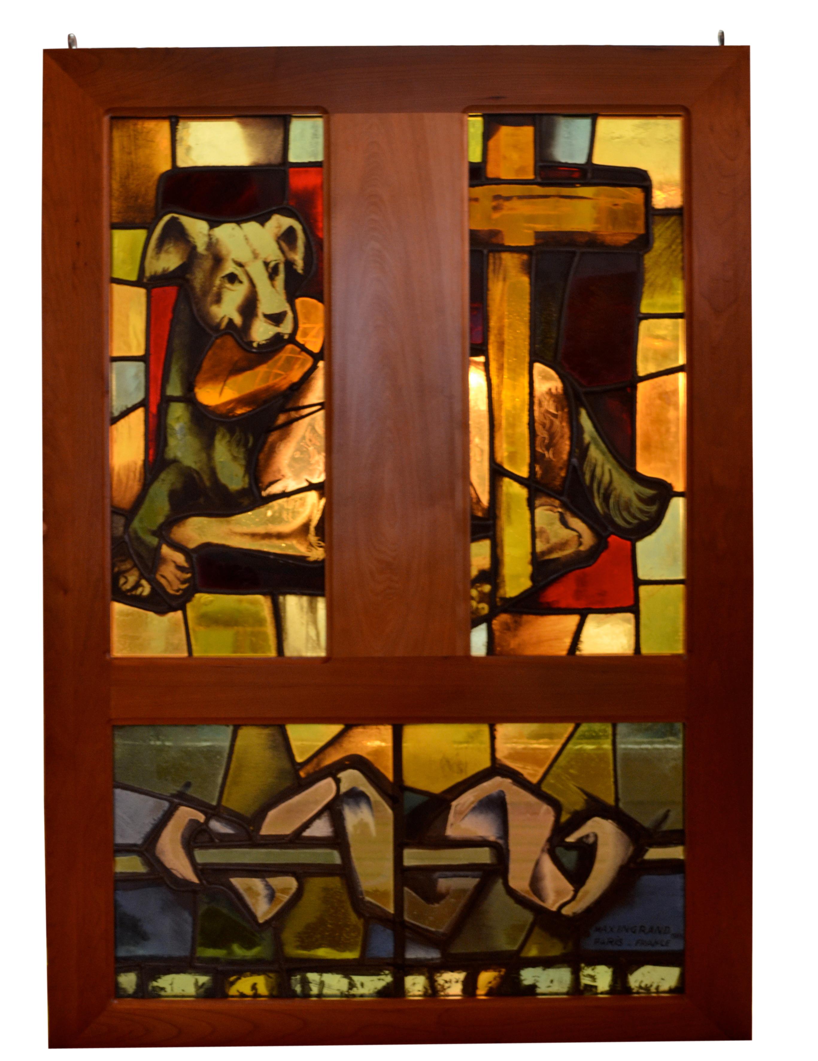 mid century modern stained glass