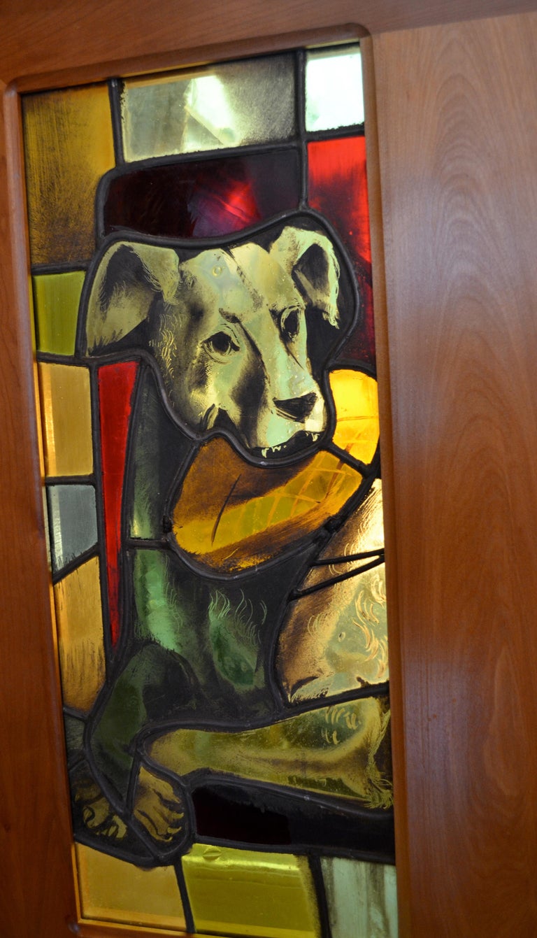 Three Matching MidCentury Modern '1955' Stained Glass Windows by Max Ingrand For Sale at 1stDibs