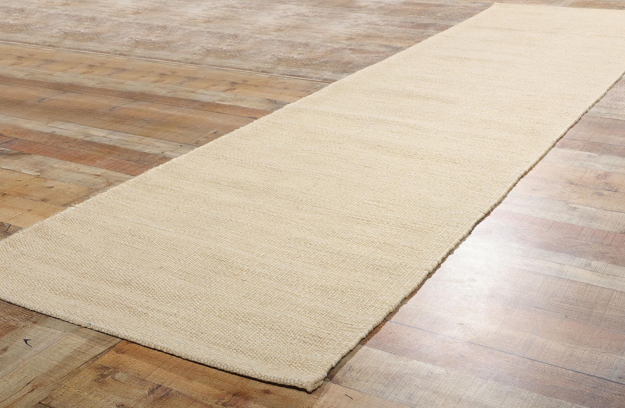 Tres Nuevas Alfombras Kilim Orgánicas Modernas Japonesas a Juego, 03'01 x 12'00 Minimalista en venta