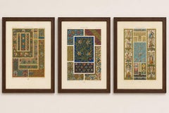 Three Medieval & Renaissance Ornament Plates by Albert Racinet, 1873