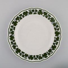 Three Meissen Green Ivy Vine Leaf Plates in Hand-Painted Porcelain