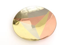 Vintage Handwrought Three Metal Signed Copper, Brass and Silver-Plate Small Bowl