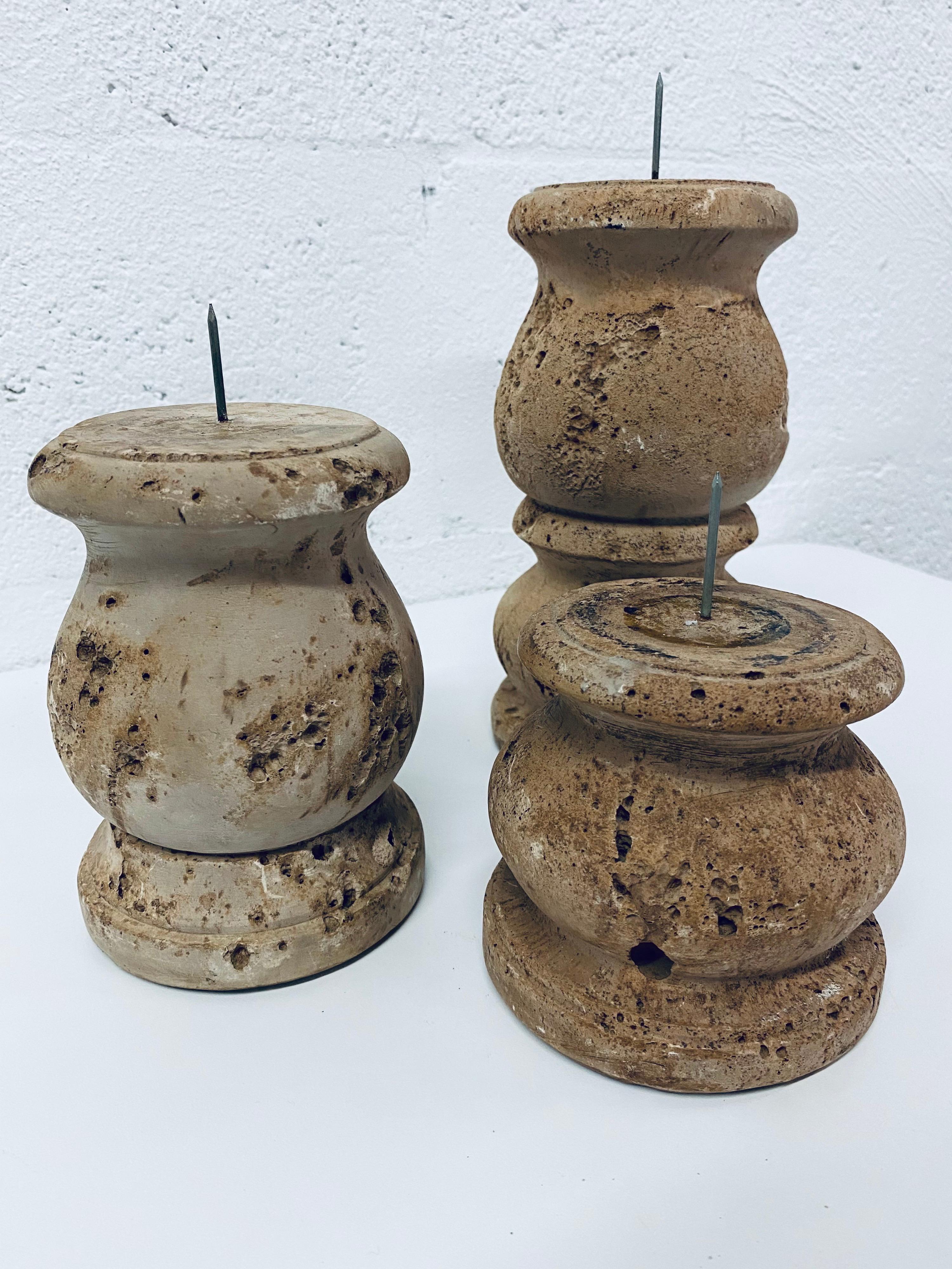 stone candle holders