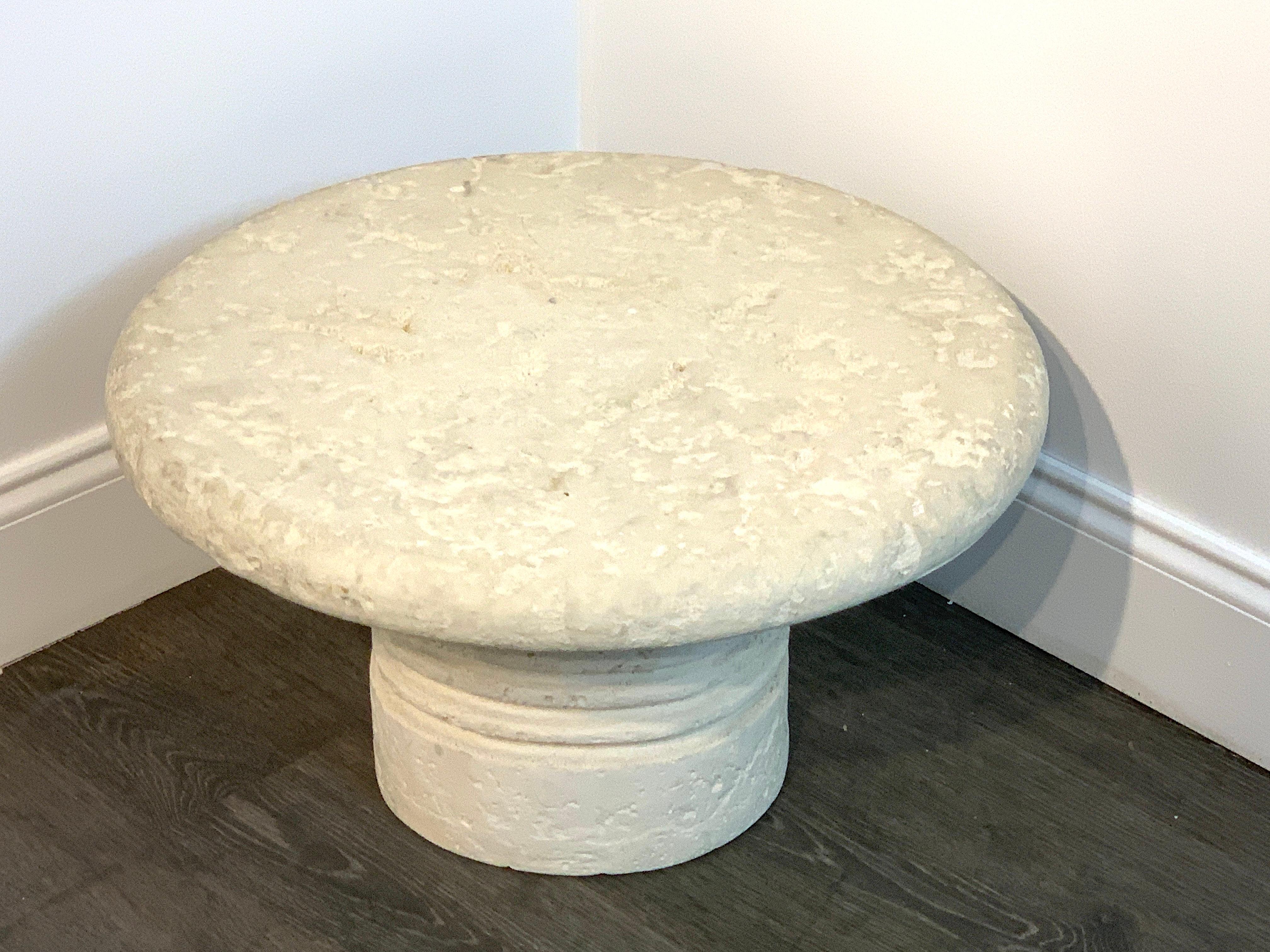 20th Century Three Midcentury Coral Stone Mushroom Coffee Tables or Stools 
