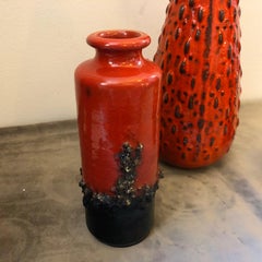 1970s Three Mid-Century Modern Fat Lava Ceramic European Vases