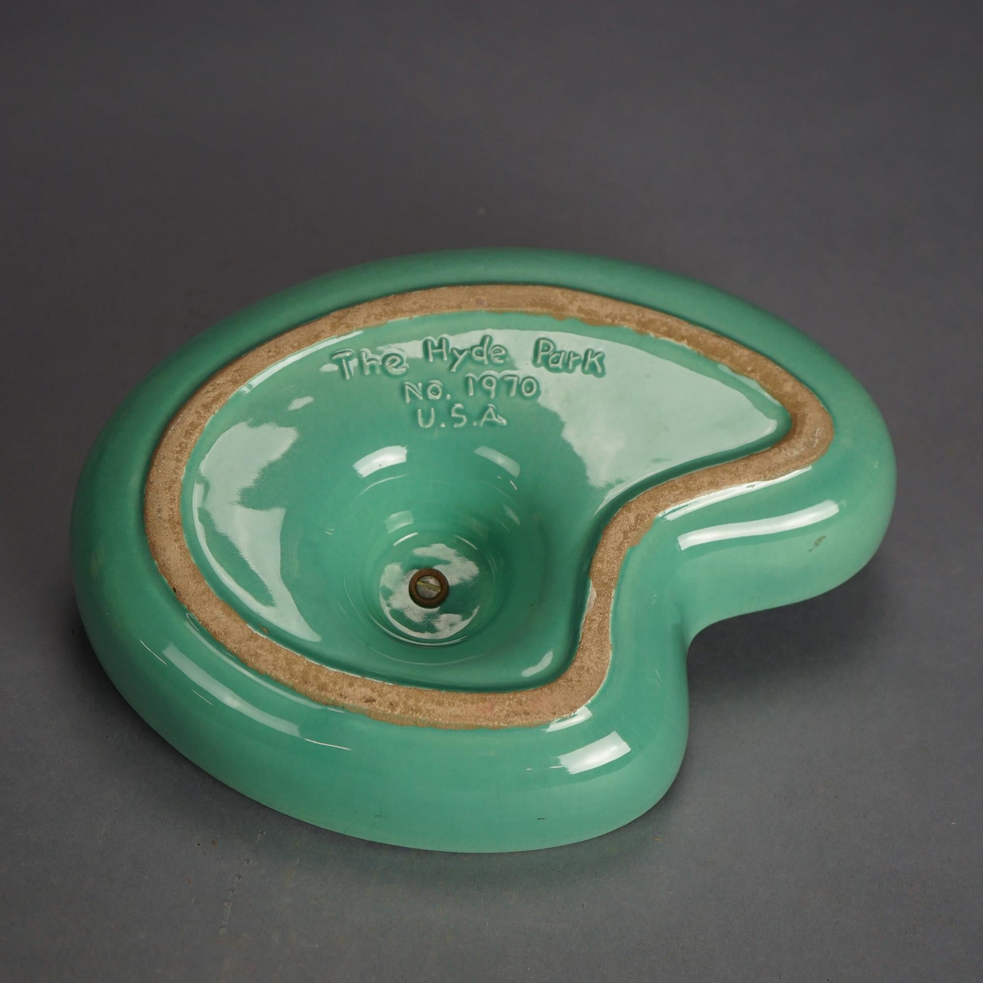 Three Mid Century Modern Roseville Hyde Park Art Pottery Ashtrays Mid 20thC For Sale 2