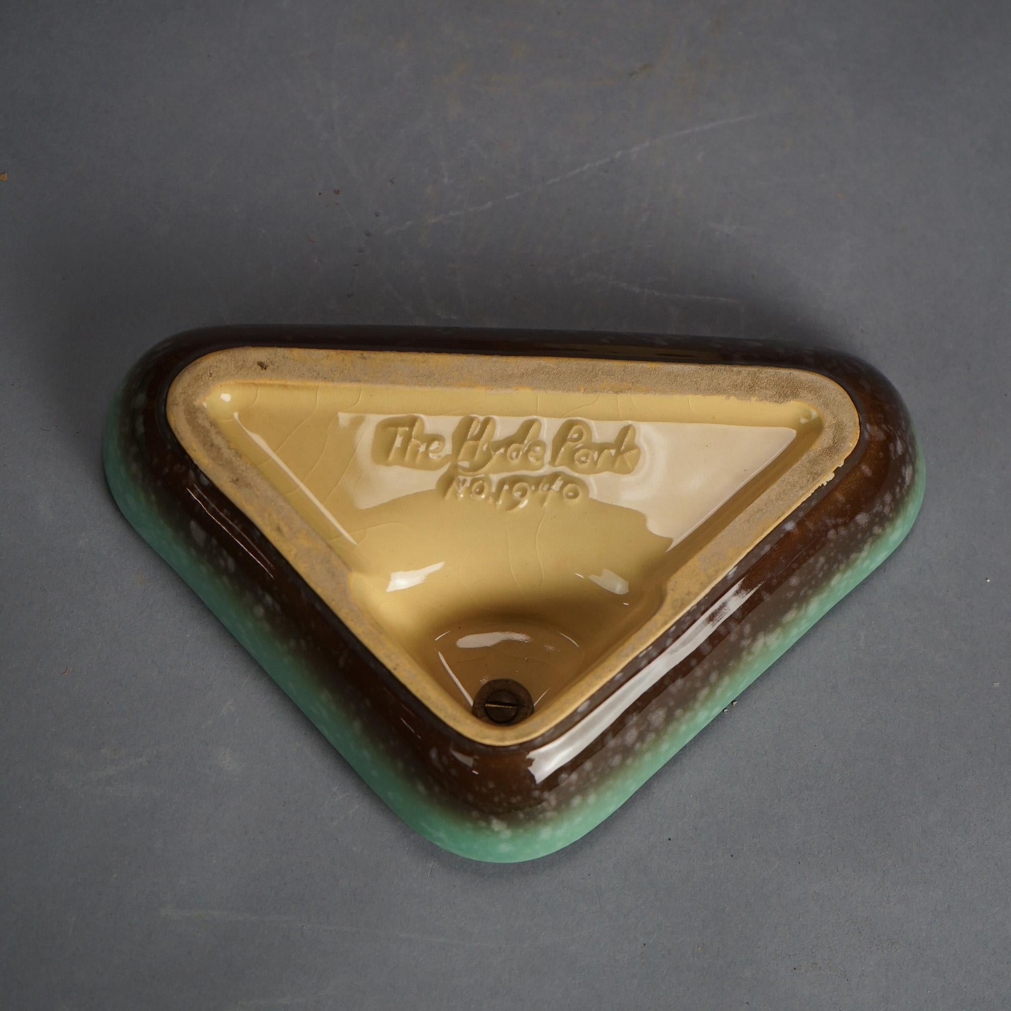 Three Mid Century Modern Roseville Hyde Park Art Pottery Ashtrays Mid 20thC For Sale 3