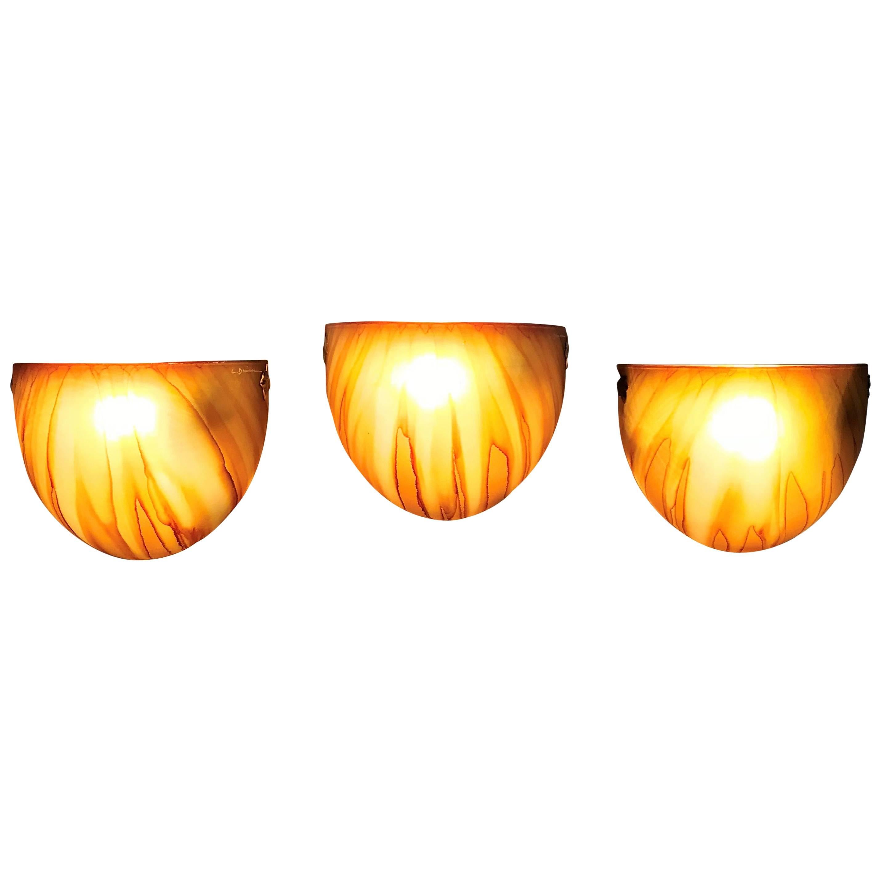 Tres candelabros modernos de mediados de siglo de Louis Drimmer, Francia, hacia 1970