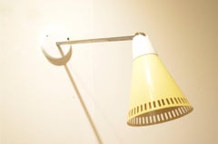 Three Midcentury Ceiling or Wall-Mounted Adjustable Drop Down Arm Lamps