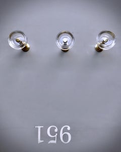 Three Midcentury Fontana Arte Style Glass Coat Wall Hooks, 1960s, Italy