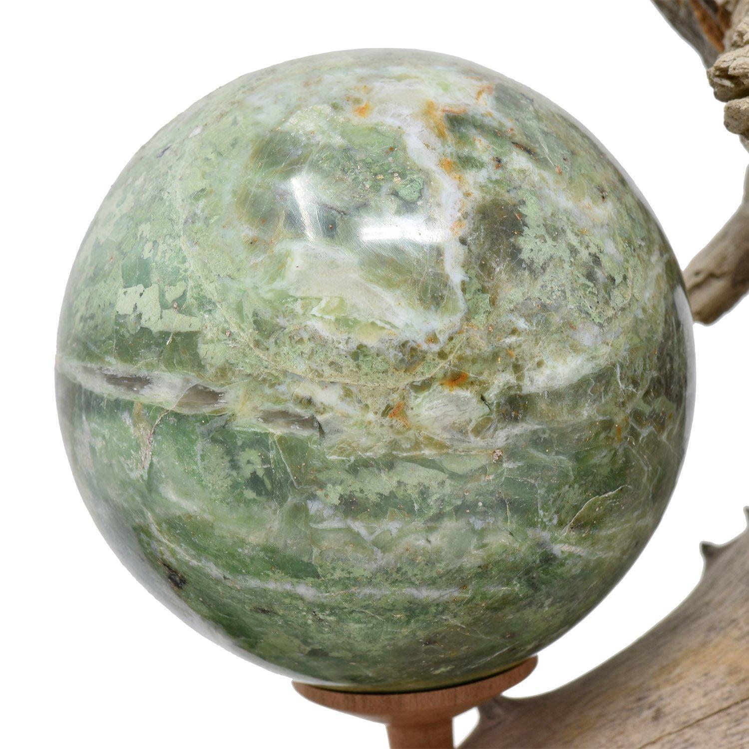 Three Mineral Spheres Mounted on an Organic Wood Branch In Excellent Condition In Point Richmond, CA