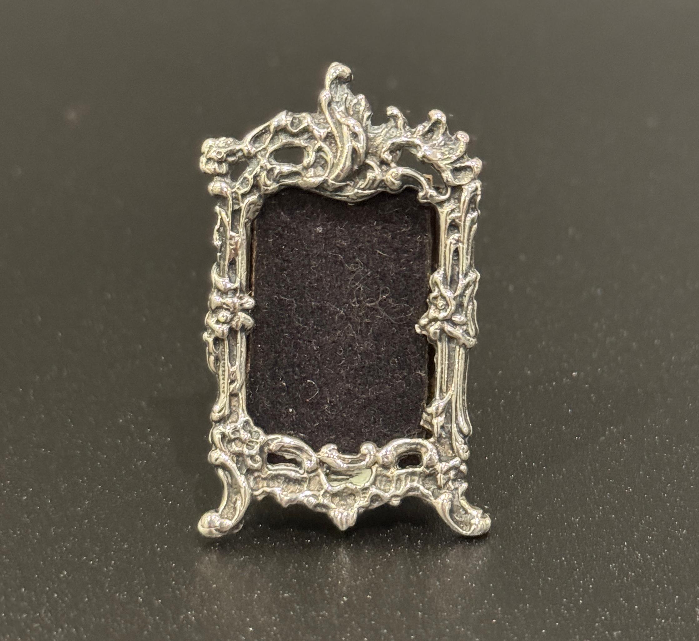 Argento 925 Tre cornici decorative in argento sterling in miniatura in vendita