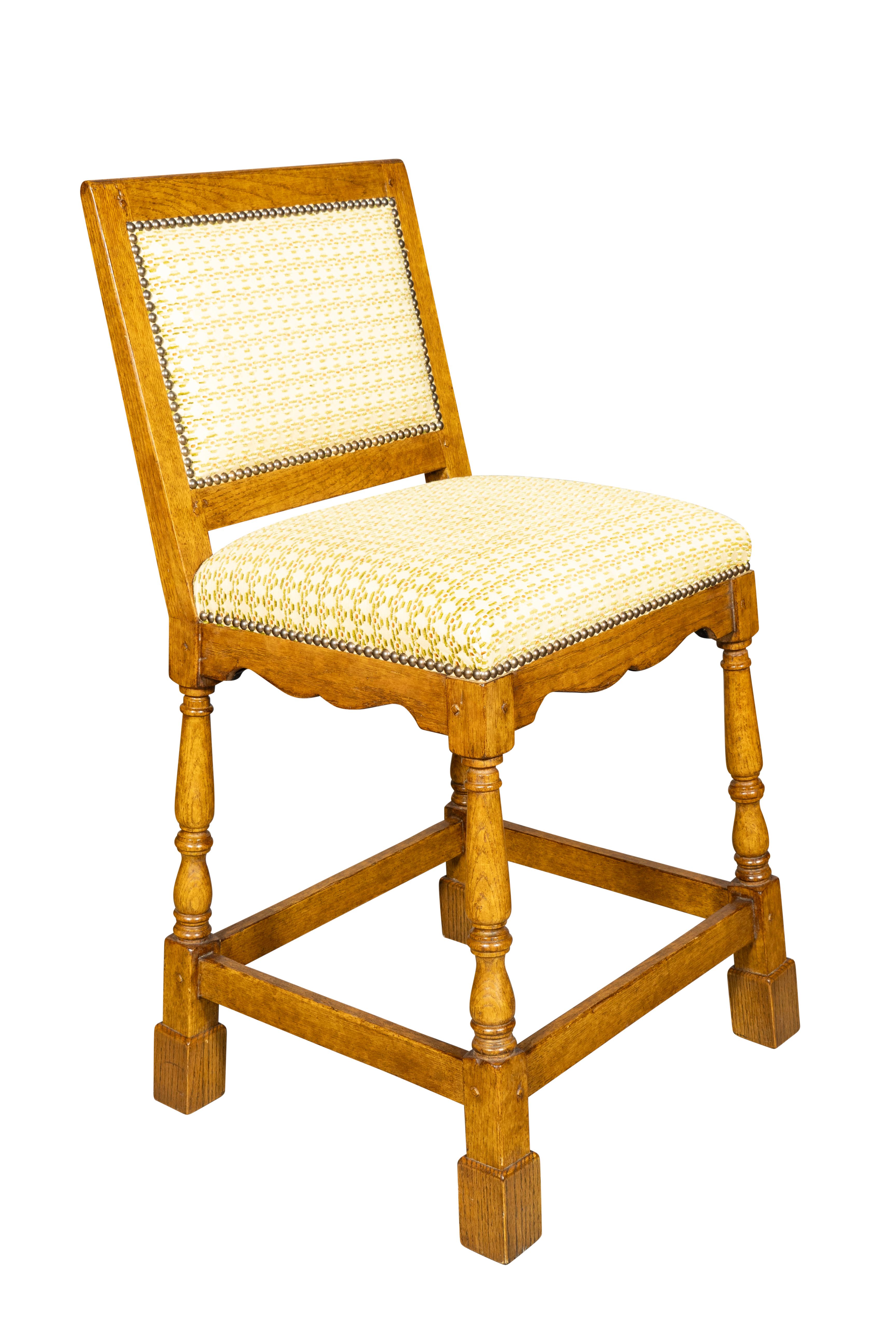 American Three Minton Spidell Oak Bar Stools For Sale