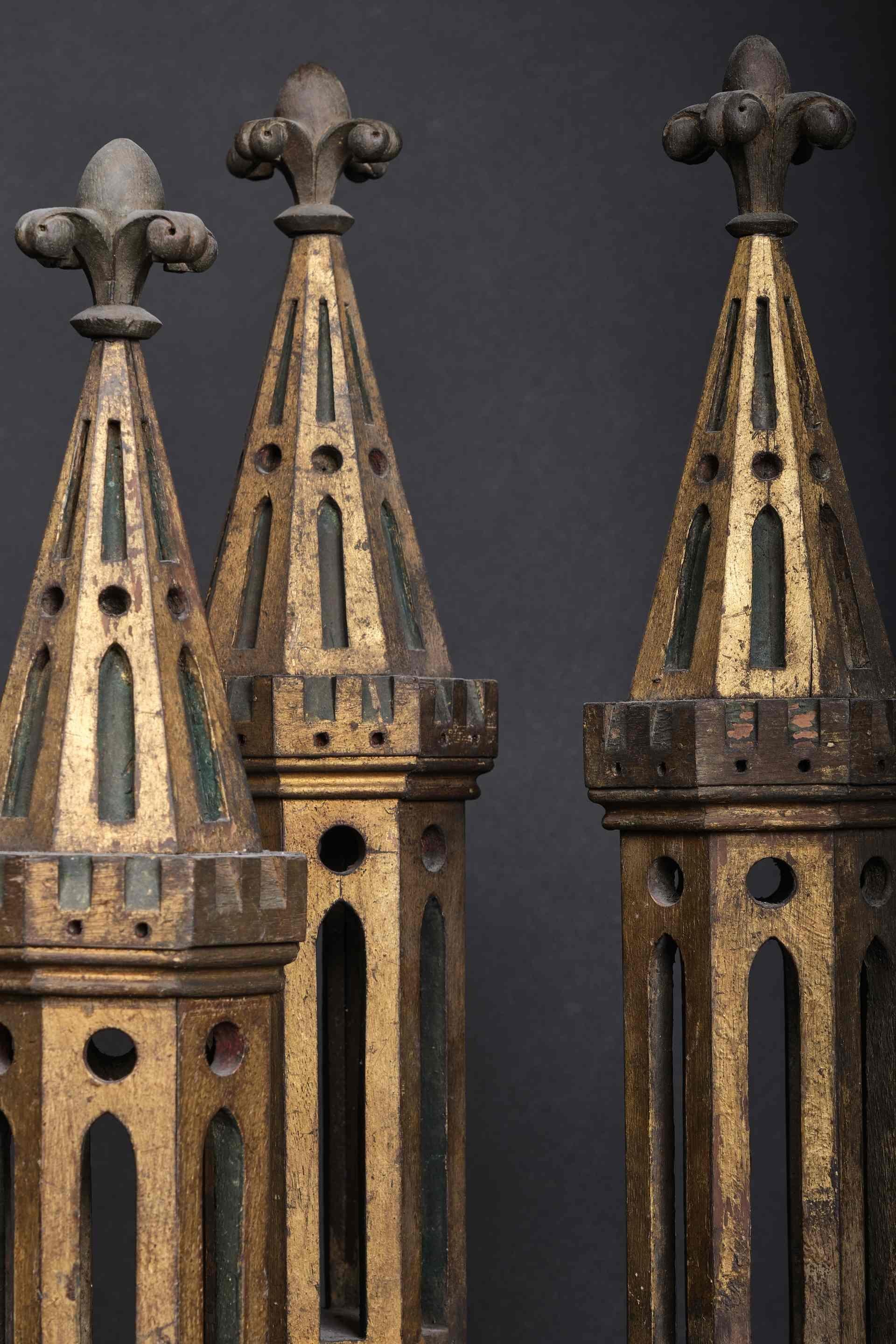 19th Century Three models of the Nazarene golden towers, France about 1870 For Sale