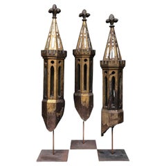 Antique Three models of the Nazarene golden towers, France about 1870