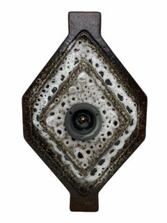 Three Modernist 1970s German Ceramic Fat Lava Wall Lights Sconces by Pan Germany