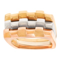 Three Modernist Gold Stacking Rings