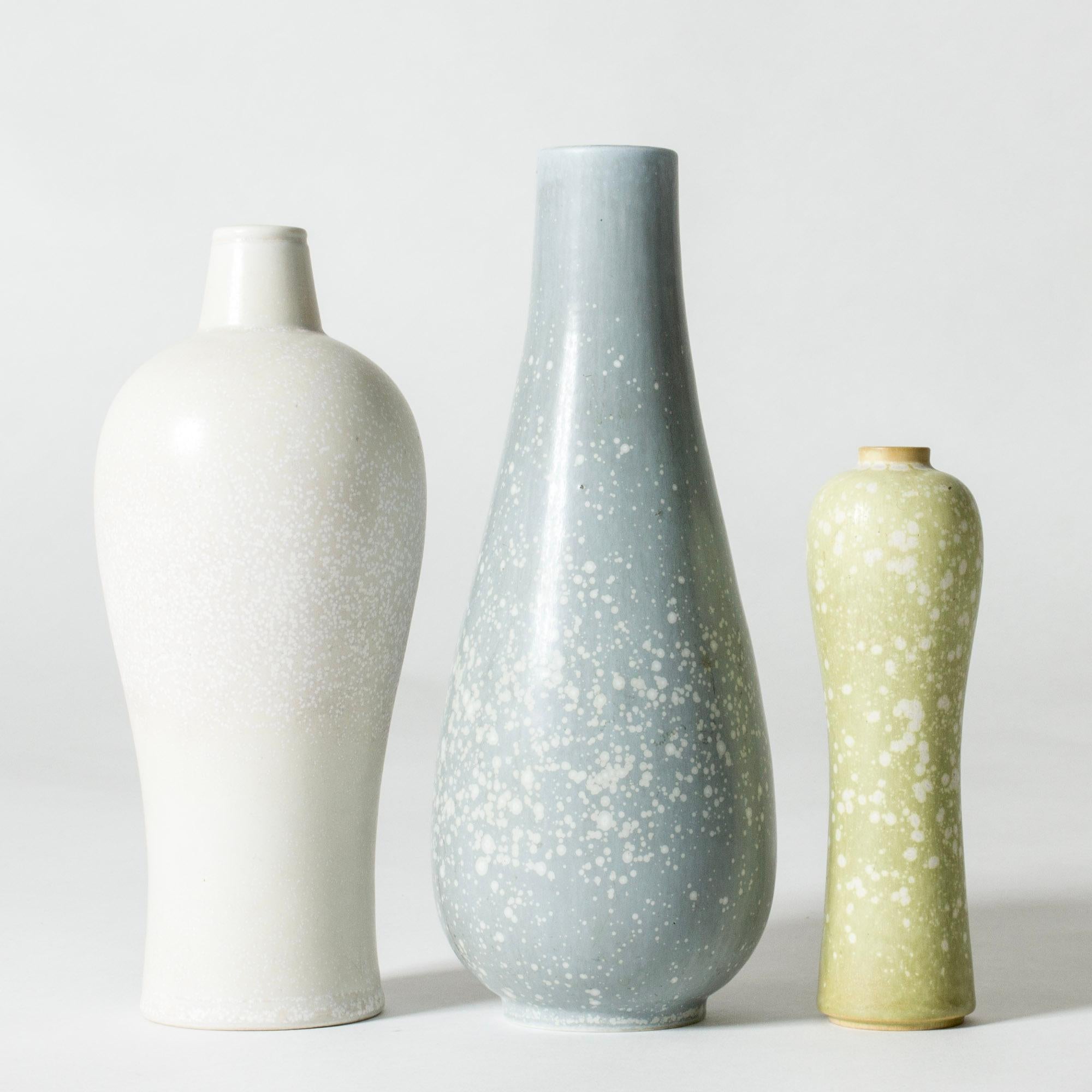 Scandinavian Modern Three Modernist Stoneware Vases by Gunnar Nylund for Rörstrand, Sweden, 1940s For Sale