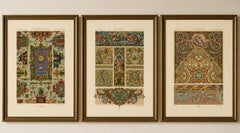 Three Monumental Renaissance Ornament Chromolithographs by Albert Racinet, 1873
