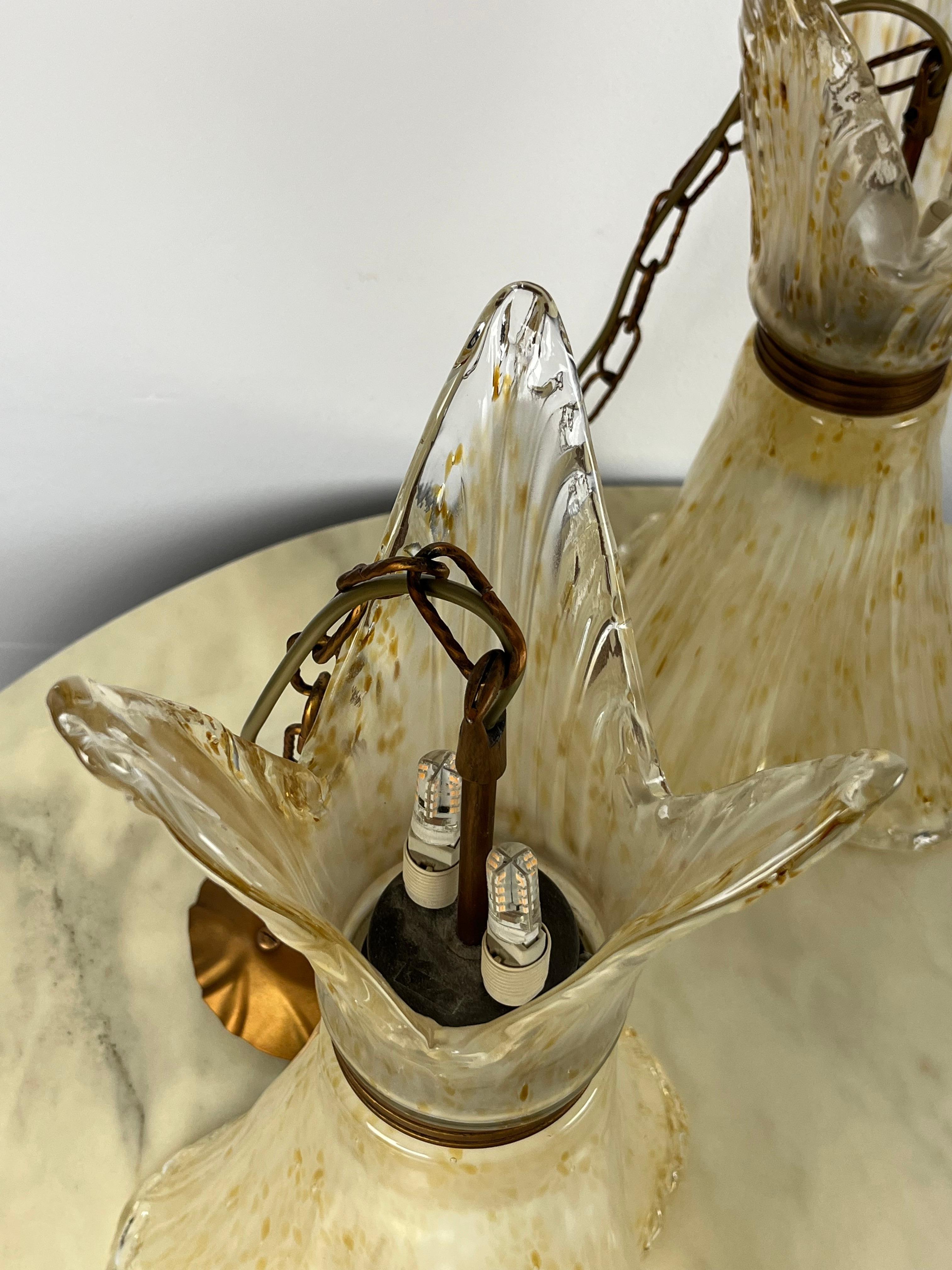 Set of 3  Murano Glass Chandeliers Italian Design  1990s 10