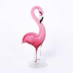 Three Murano Glass Flamingos