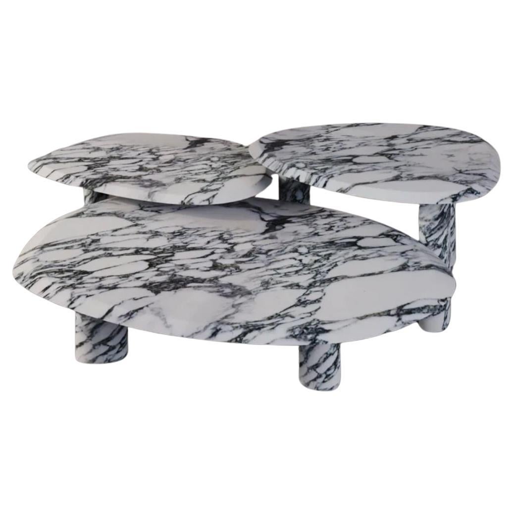 Three Musketeers Marble Coffee Table - Set Of Three For Sale