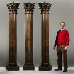 Three Neoclassical Style Corinthian Columns After Pierre Gouthière