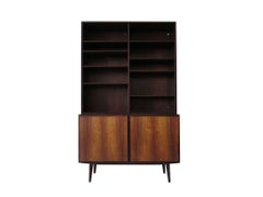 Three Omann Jun Mid-century Danish Cabinets with Bookcase Hutches, Wallunit