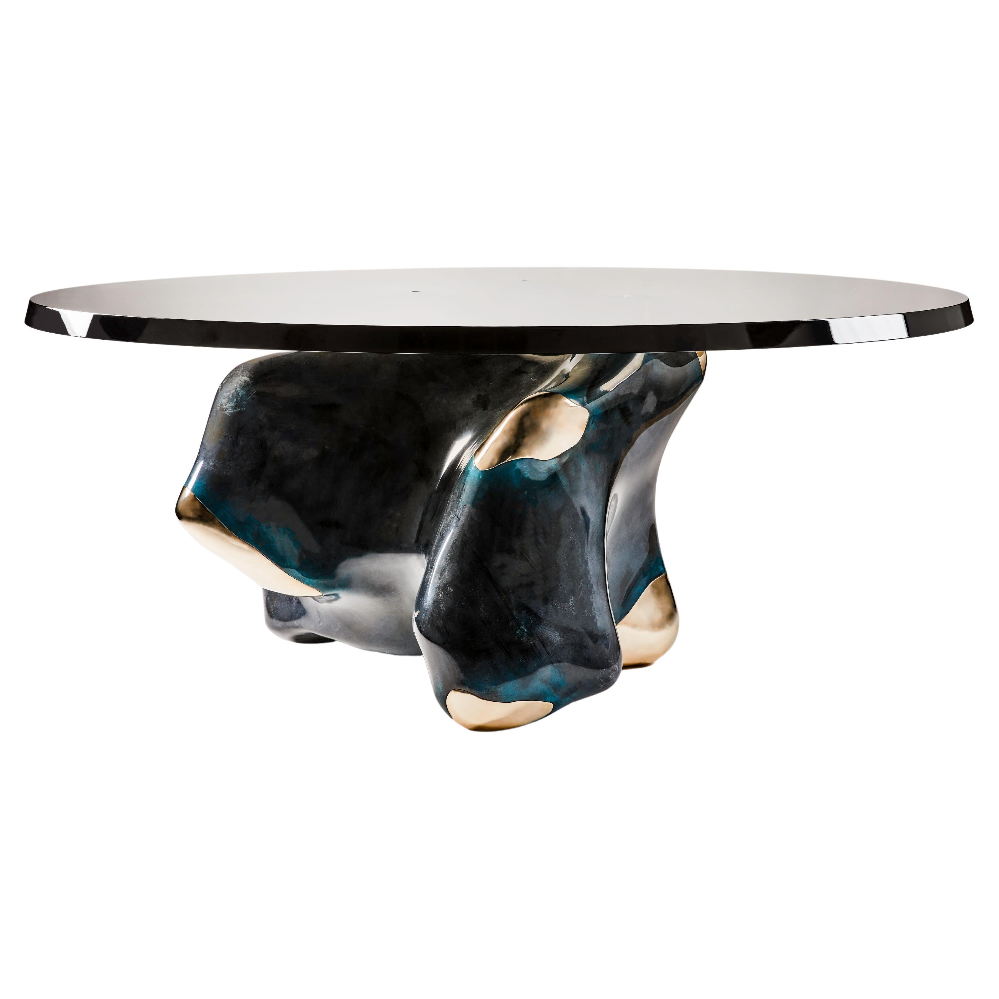 Three One Four Studio, "Holocene" Dining / Centre Table, Cast Bronze and Resin For Sale