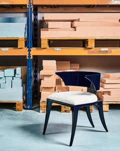 Three One Four Studio, "Hope" Chair, Klismos, Lacquered, Bronze, Upholstered