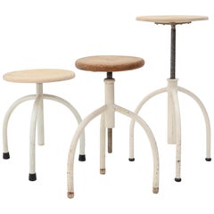 Retro Three Oostwoud Medical Three Leg Stools