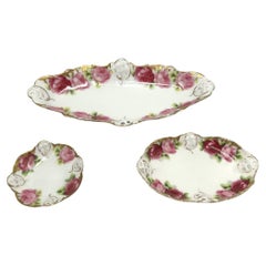 Three openwork dishes, Rosenthal Moliere Chrysantheme Cacilie, 1898-1904.